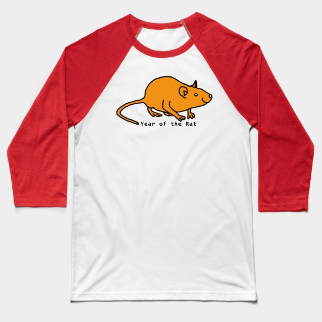 Year of the Rat Gold Baseball T-Shirt by ellenhenryart